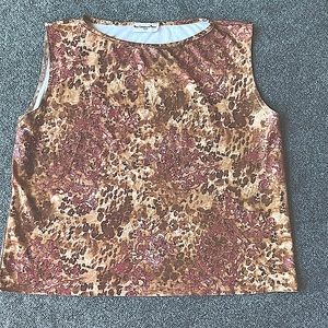Very Important Pieces Animal Print Women's Plus Size Sleeveless Top size 3X